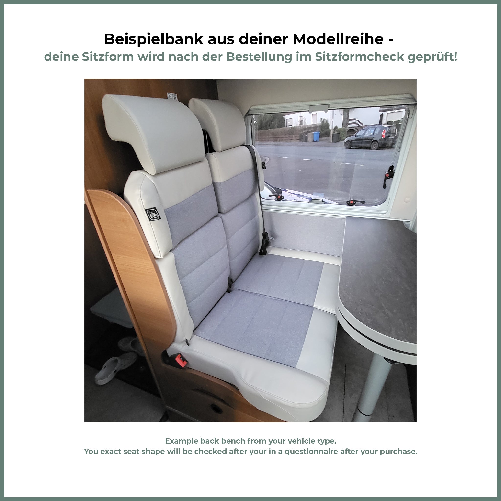 Vantourer [D Fahrzeugreihe] (ab 2014) Sitzbezug [2er-Rückbank] [Grey] –  DriveDressy