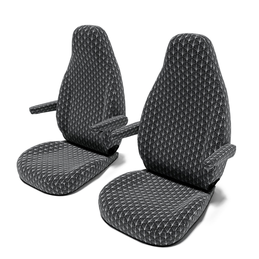 Clever-Vario-Kids-600-(ab-2014)-Sitzbezug-[Set-Vordersitze]-mit-Armlehne-[Art-Deco-Black]----Art-Deco-Black