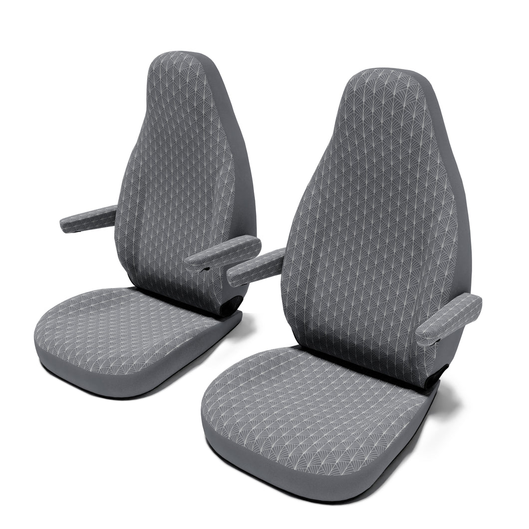Globecar-(Citroën-Jumper-Basis)-(ab-2014)-Sitzbezug-[Set-Vordersitze]-mit-Armlehne-[Art-Deco-Grey]----Grey
