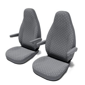 Clever-Flex-Kids-636-(ab-2014)-Sitzbezug-[Set-Vordersitze]-mit-Armlehne-[Art-Deco-Grey]----Grey