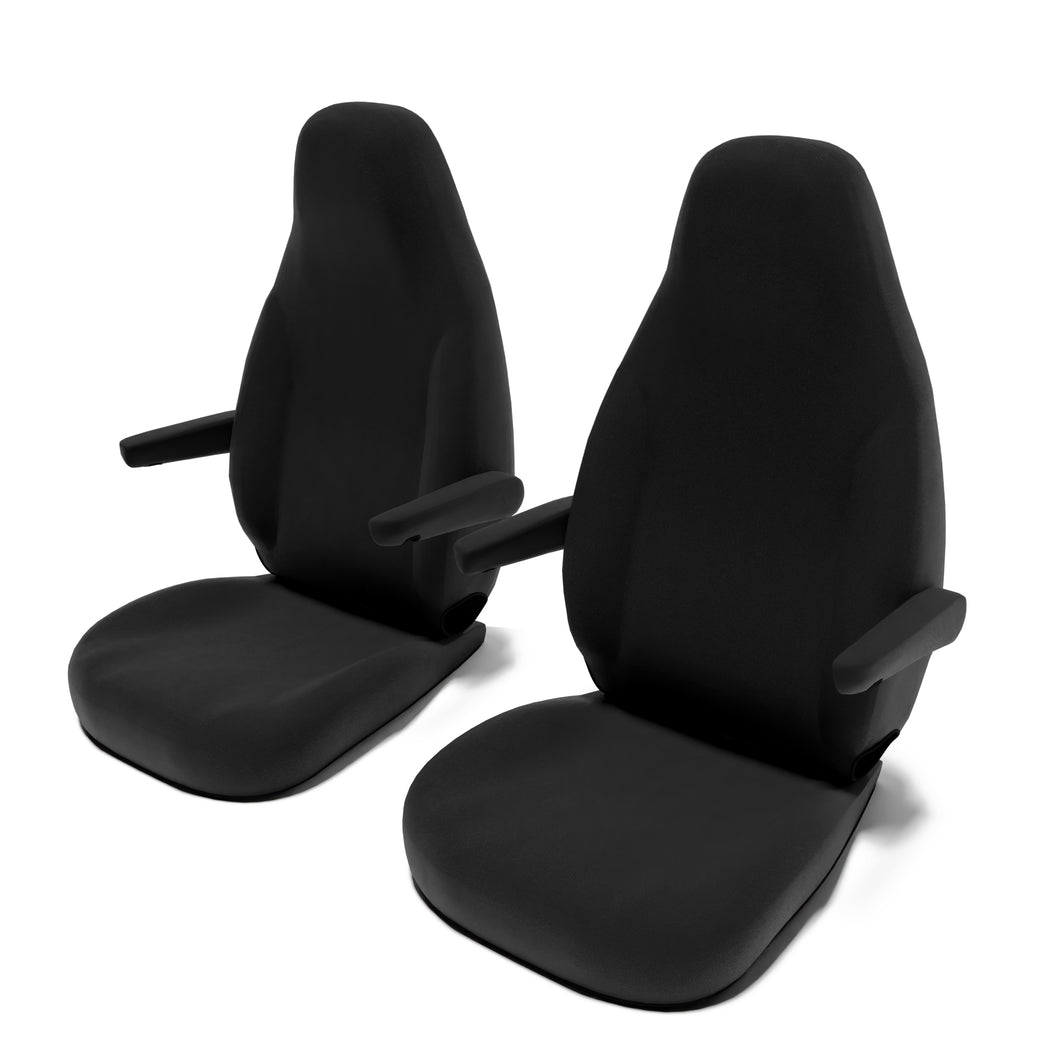 Hobby-(Citroën-Jumper-Basis)-(ab-2014)-Sitzbezug-[Set-Vordersitze]-mit-Armlehne-[Black]----Black
