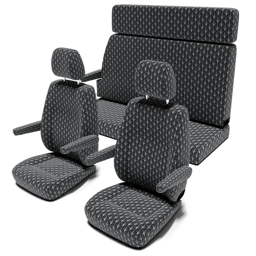 Ford Nugget (ab 2013) Sitzbezug [5-Sitzer Set] [Art Deco Black]