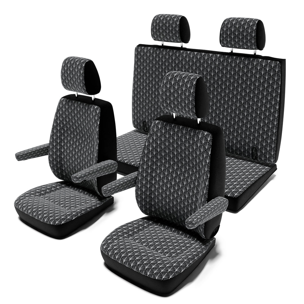 Pössl-Campstar-(Mercedes-Basis)-(ab-2016)-Sitzbezug-[4-Sitzer-Set]-[Art-Deco-Black]----Black