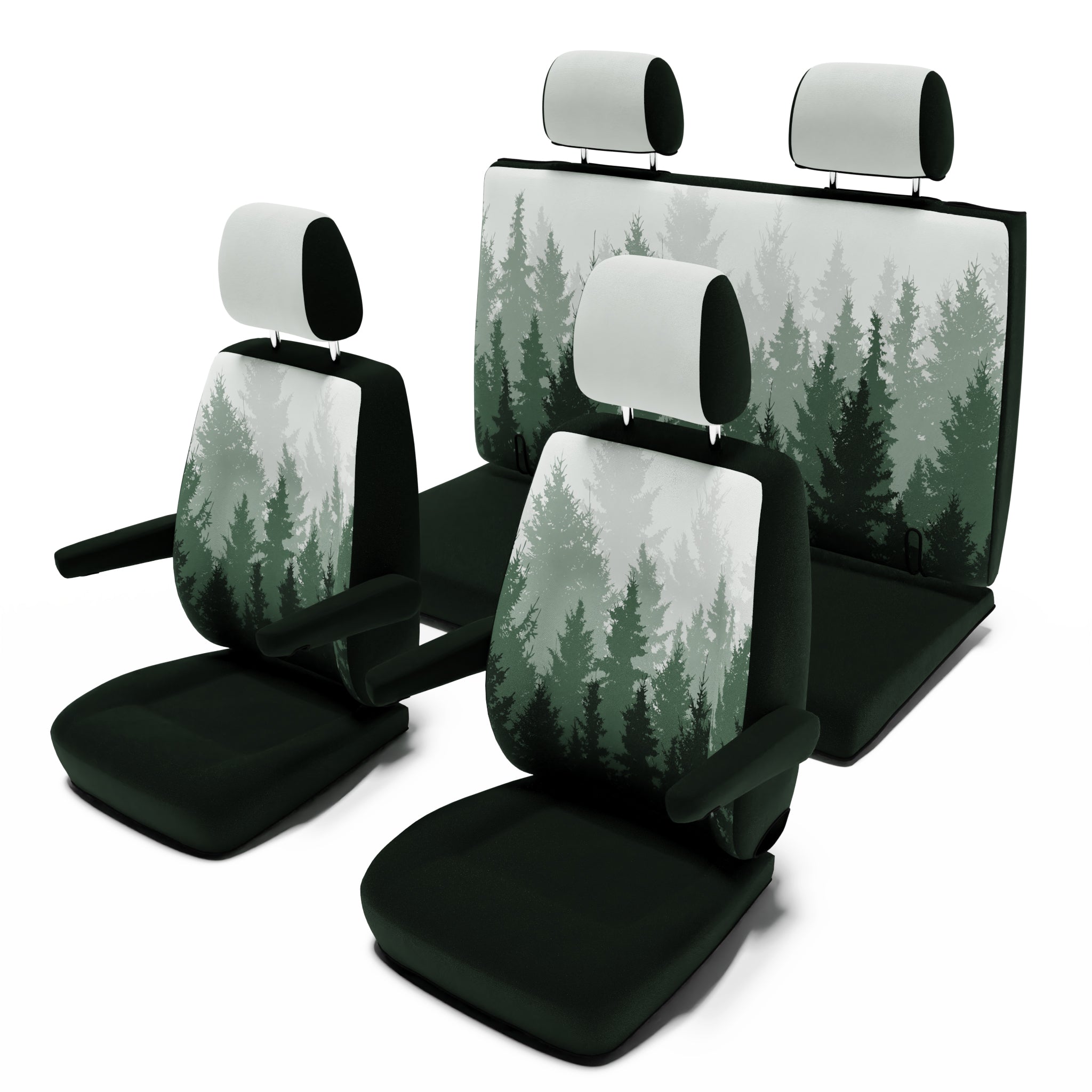 VW-T6-California-Ocean-/-Coast-(ab-2015)-Sitzbezug-[4-Sitzer-Set]-[Magic-Forest]----Magic-Forest-Green