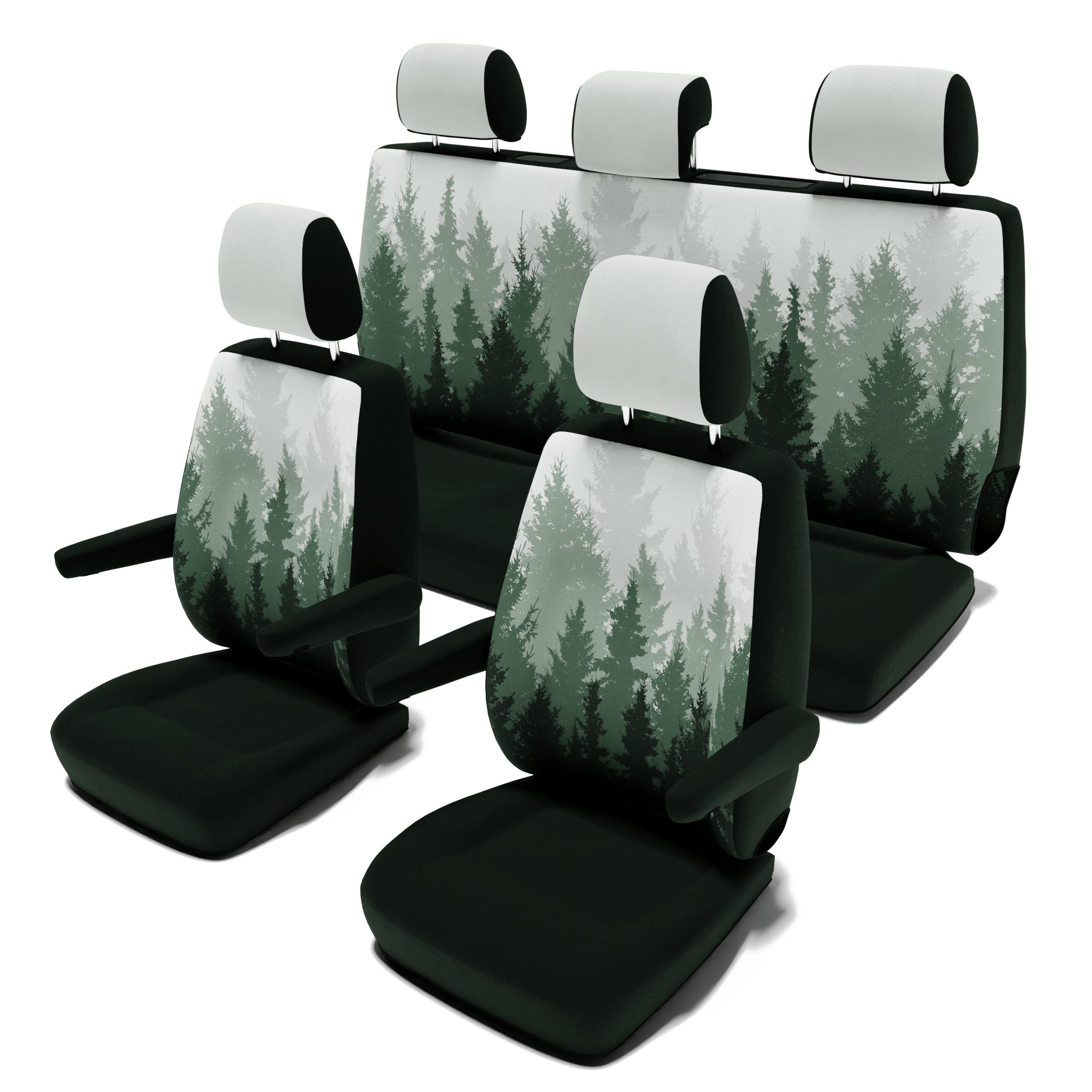VW T6.1 Multivan (ab 2019) Sitzbezug [5-Sitzer Set für Leder / Alcantara  Sitze] [Magic Forest]