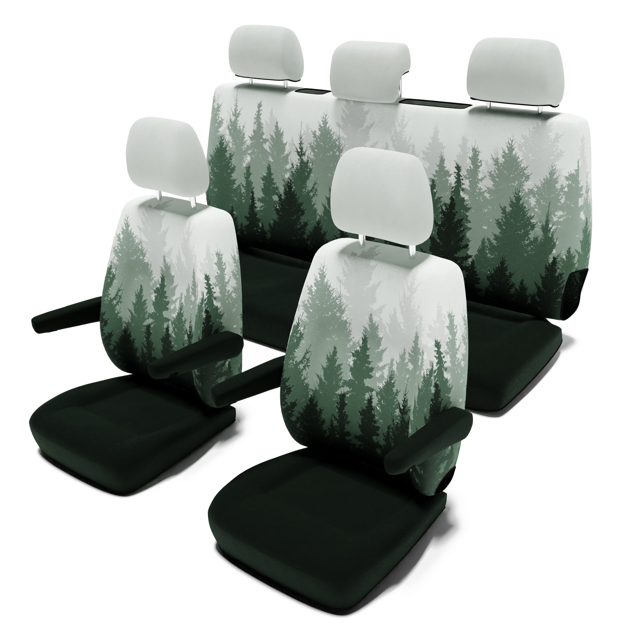VW T6 California Beach (ab 2015) Sitzbezug [5-Sitzer Set für Stoffsitze]  [Magic Forest]