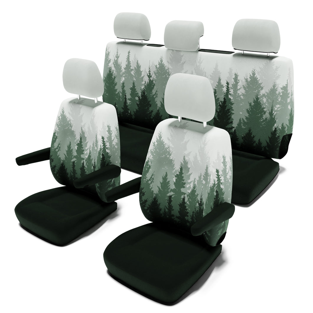 VW-T6.1-California-Beach-(ab-2019)-Sitzbezug-[5-Sitzer-Set-für-Leder-/-Alcantara-Sitze]-[Magic-Forest]----Magic-Forest