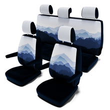 Laden Sie das Bild in den Galerie-Viewer, VW-T6-Multivan-(ab-2015)-Sitzbezug-[5-Sitzer-Set-für-Leder-/-Alcantara-Sitze]-[Misty-Mountains]----Misty-Mountains-Blue