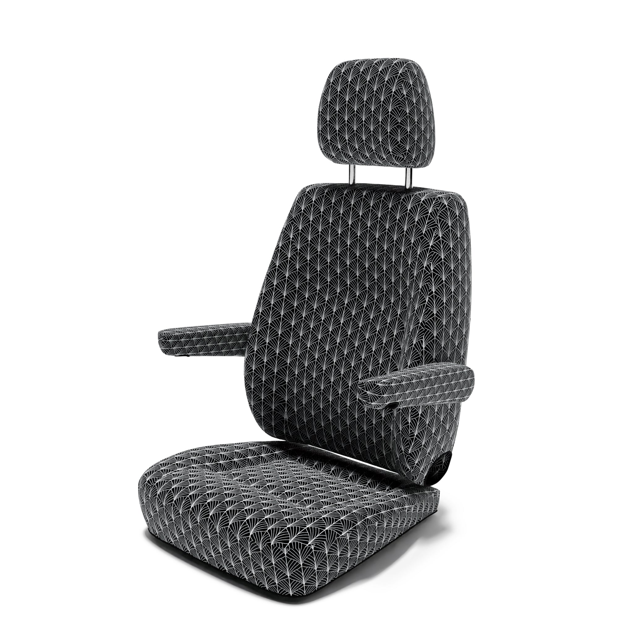 VW T6.1 California Beach (ab 2019) Sitzbezug [5-Sitzer Set für Leder /  Alcantara Sitze] [Art Deco Black]
