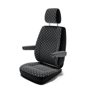 VW T6 California (ab 2015) Sitzbezug [Einzelsitz Hinten] mit Armlehne [Art Deco Black]