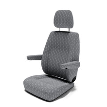 Laden Sie das Bild in den Galerie-Viewer, VW T6 Multivan (ab 2015) Sitzbezug [Einzelsitz hinten aus Leder / Alcantara] mit Armlehne [Art Deco Grey]
