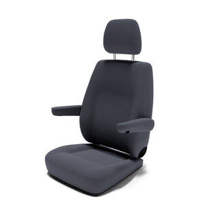VW T6.1 California (ab 2019) Sitzbezug [Einzelsitz hinten aus Leder / Alcantara] mit Armlehne [Dark Grey]