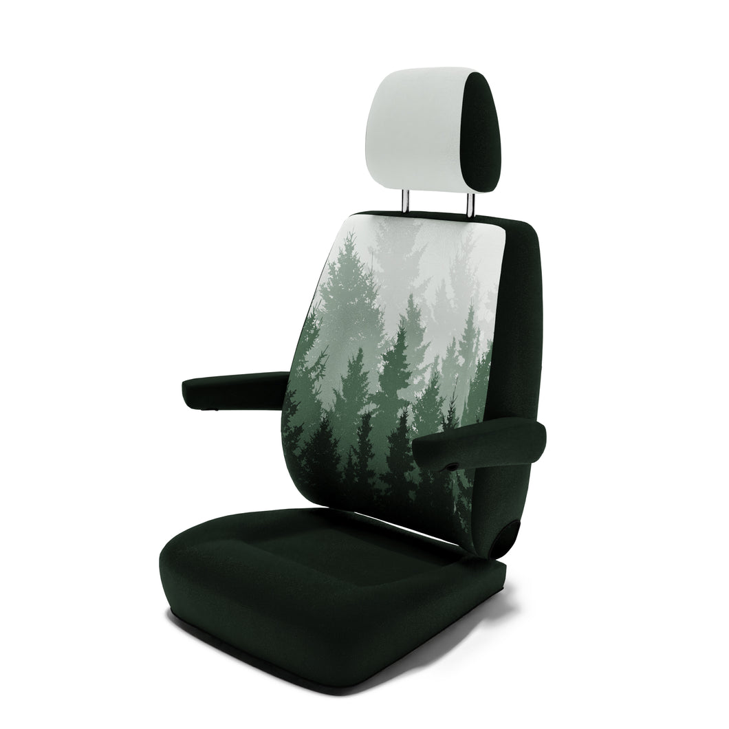 VW T6.1 Multivan (ab 2019) Sitzbezug [Einzelsitz hinten aus Leder / Alcantara] mit Armlehne [Magic Forest]