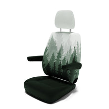 Load image into Gallery viewer, VW T6.1 Multivan (ab 2019) Sitzbezug [Einzelsitz hinten aus Leder / Alcantara] mit Armlehne [Magic Forest]