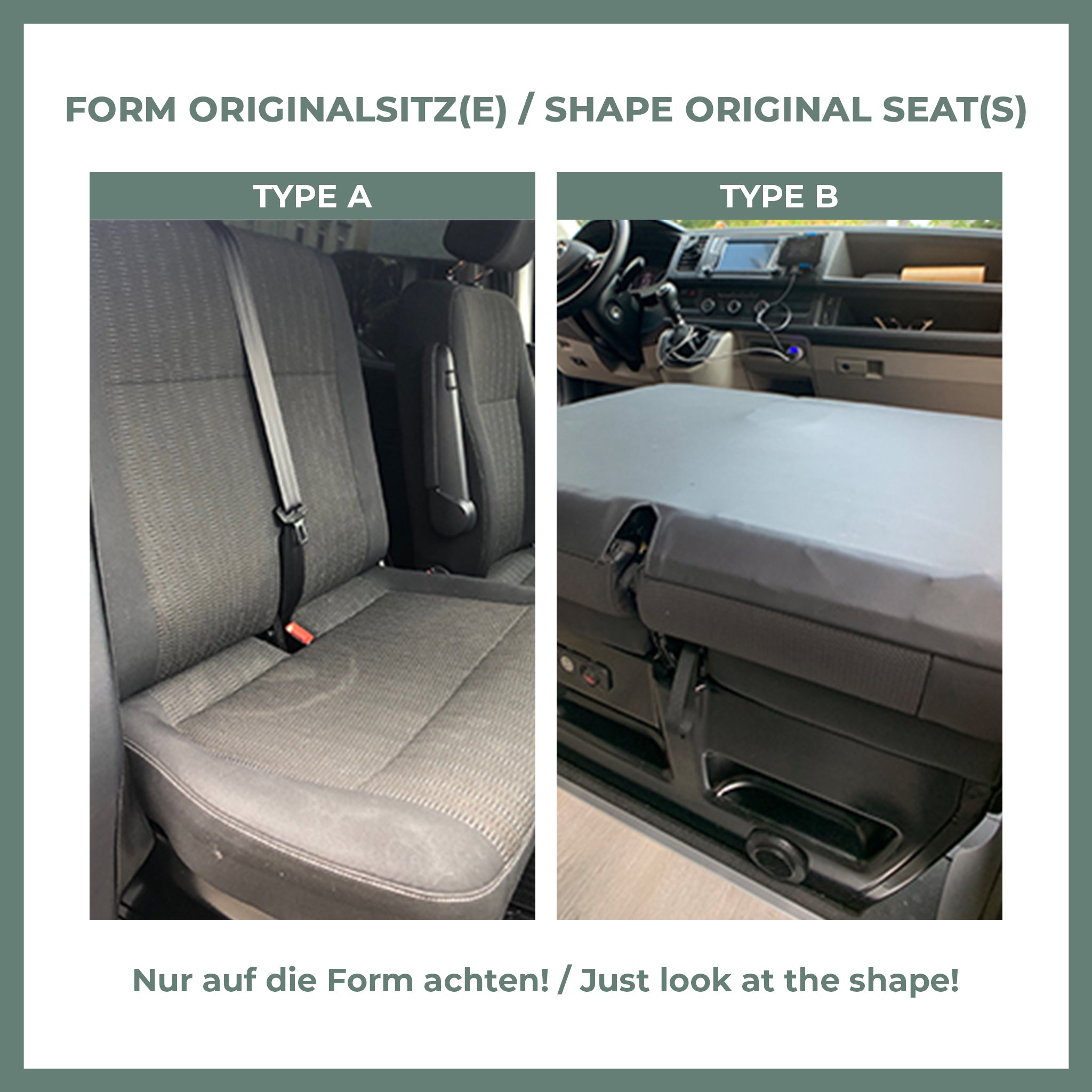 Passform Sitzbezüge Transporter für VW T6, passgenauer Stoff