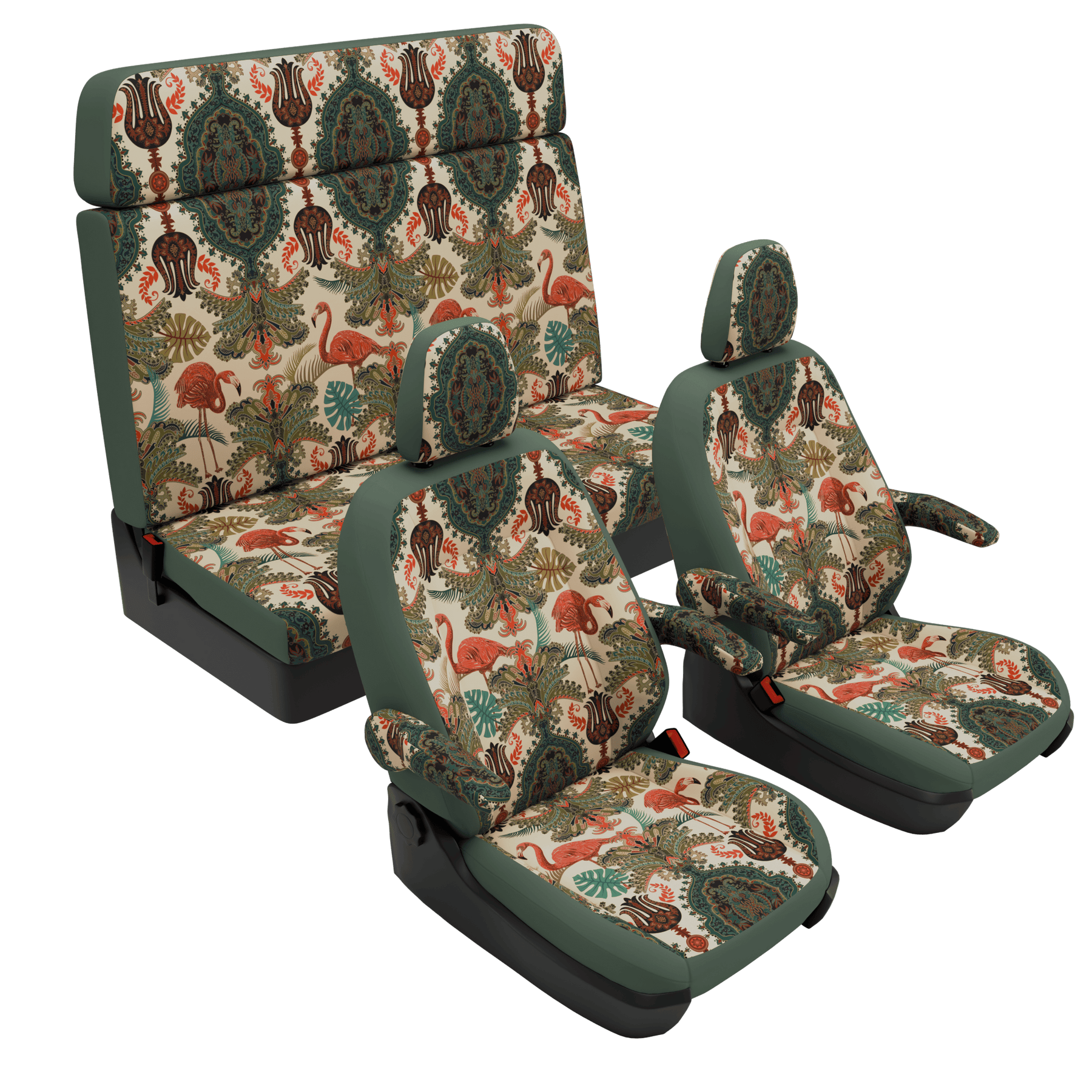 Housses de siège Ford Nugget (Westfalia) (2019-2023) Oriental Flamingo